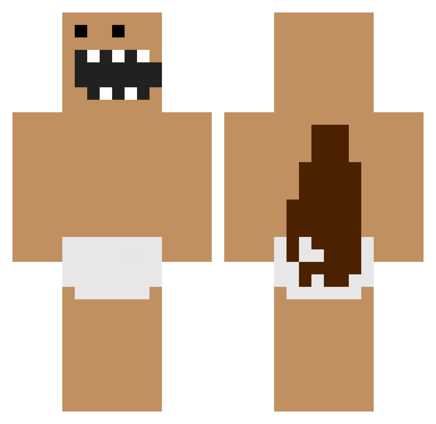 ThunderFarter69 Minecraft skin, front and back view