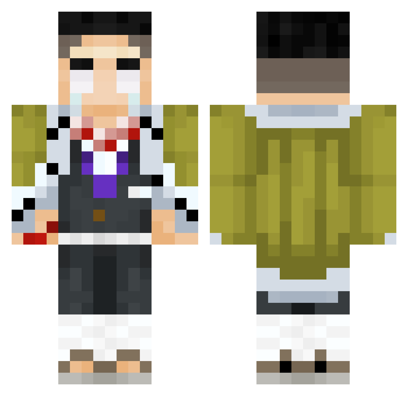 rtendy Minecraft skin, front and back view