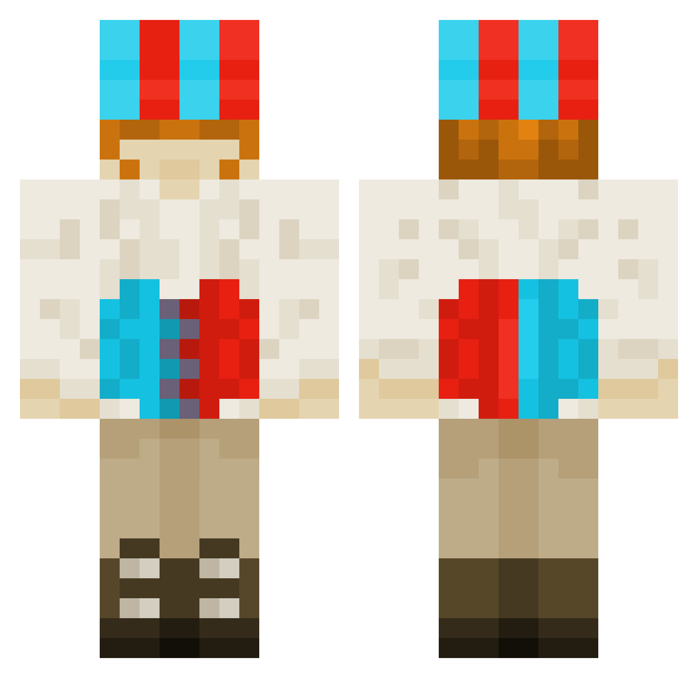 RnBPiersite Minecraft skin, front and back view
