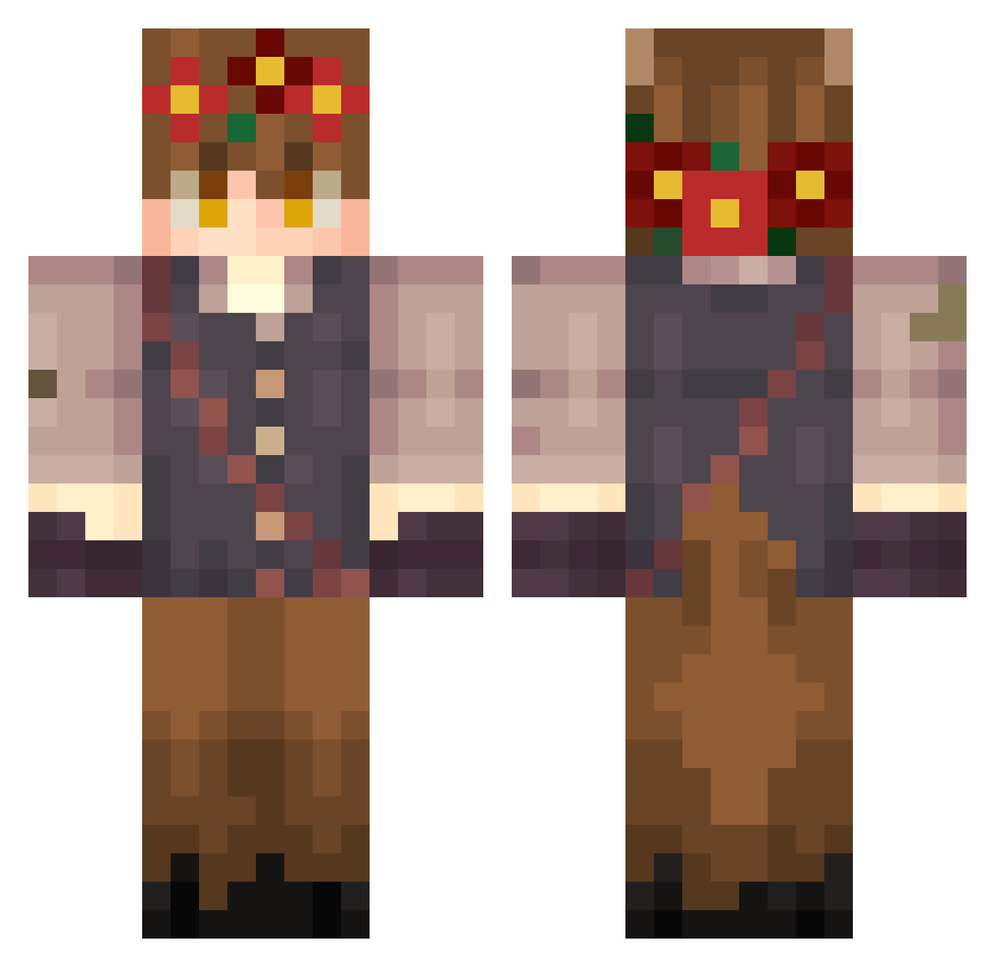 whitehatcat Minecraft skin, front and back view