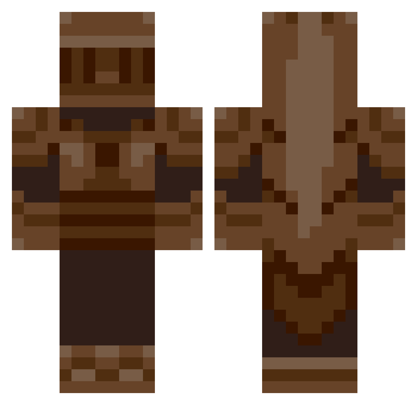 GobbleVernon Minecraft skin, front and back view