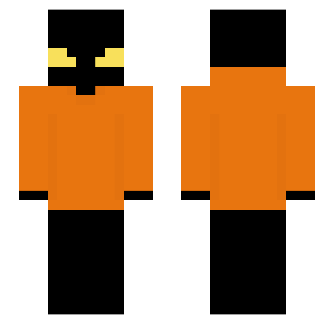 Wintriq Minecraft skin, front and back view