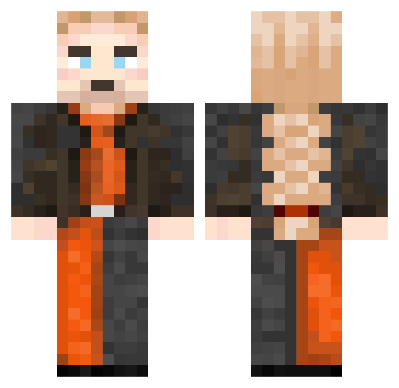 Maekoro Minecraft skin, front and back view