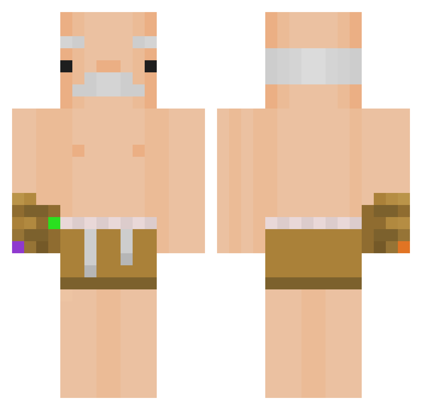 _nosleep Minecraft skin, front and back view