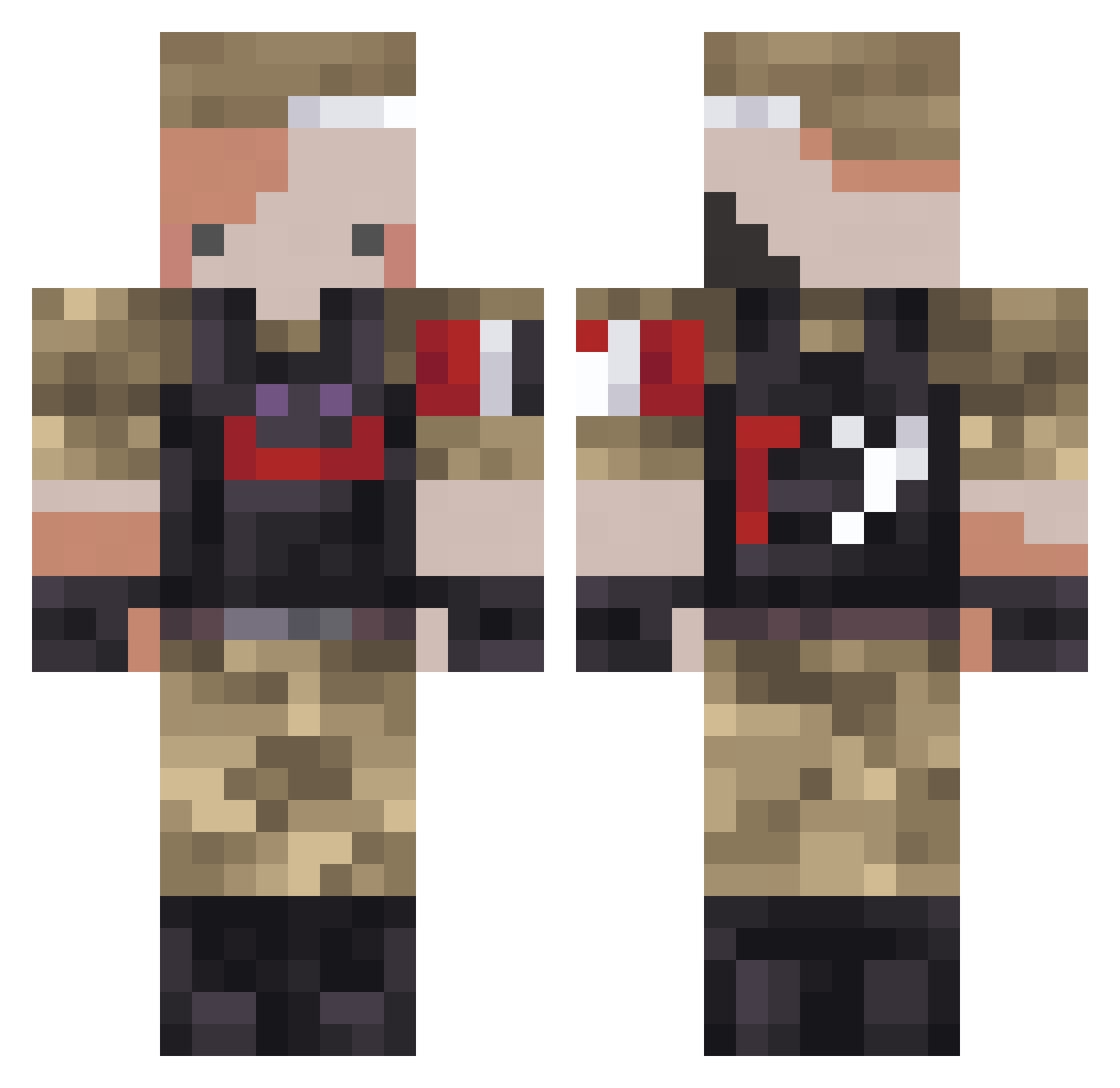 SillyKitty228 Minecraft skin, front and back view