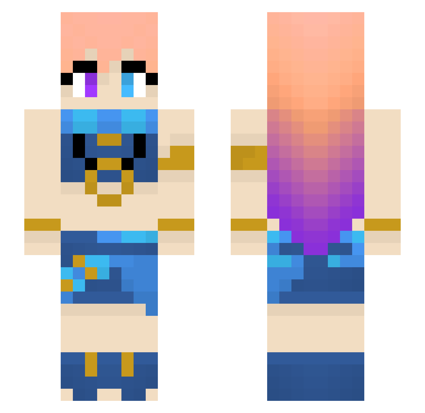 XxAnczejotToJaxX Minecraft skin, front and back view