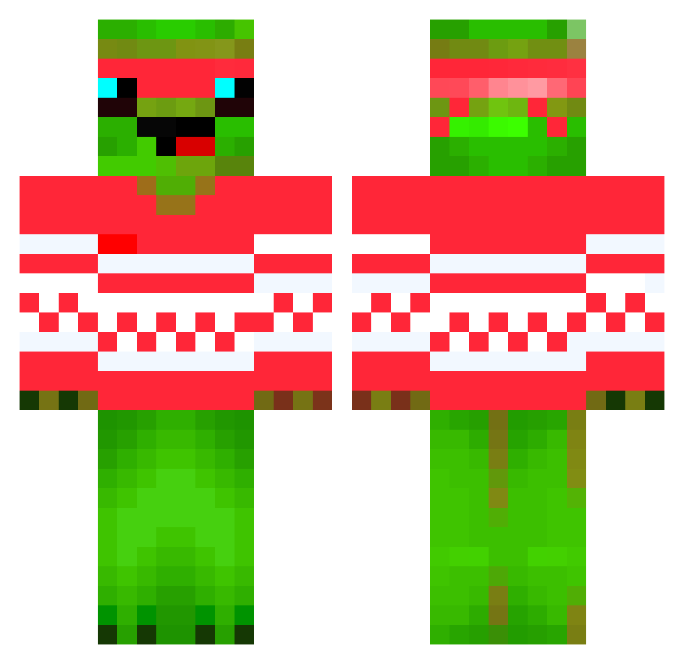 Asked Minecraft skin, front and back view