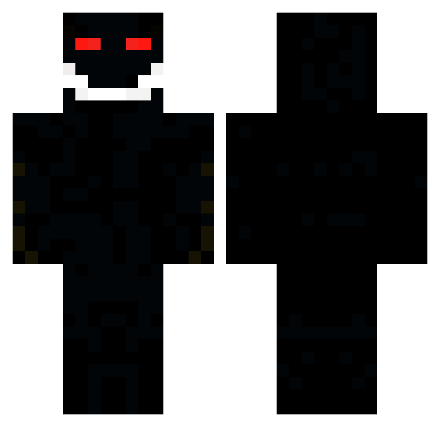 GhostKajX Minecraft skin, front and back view
