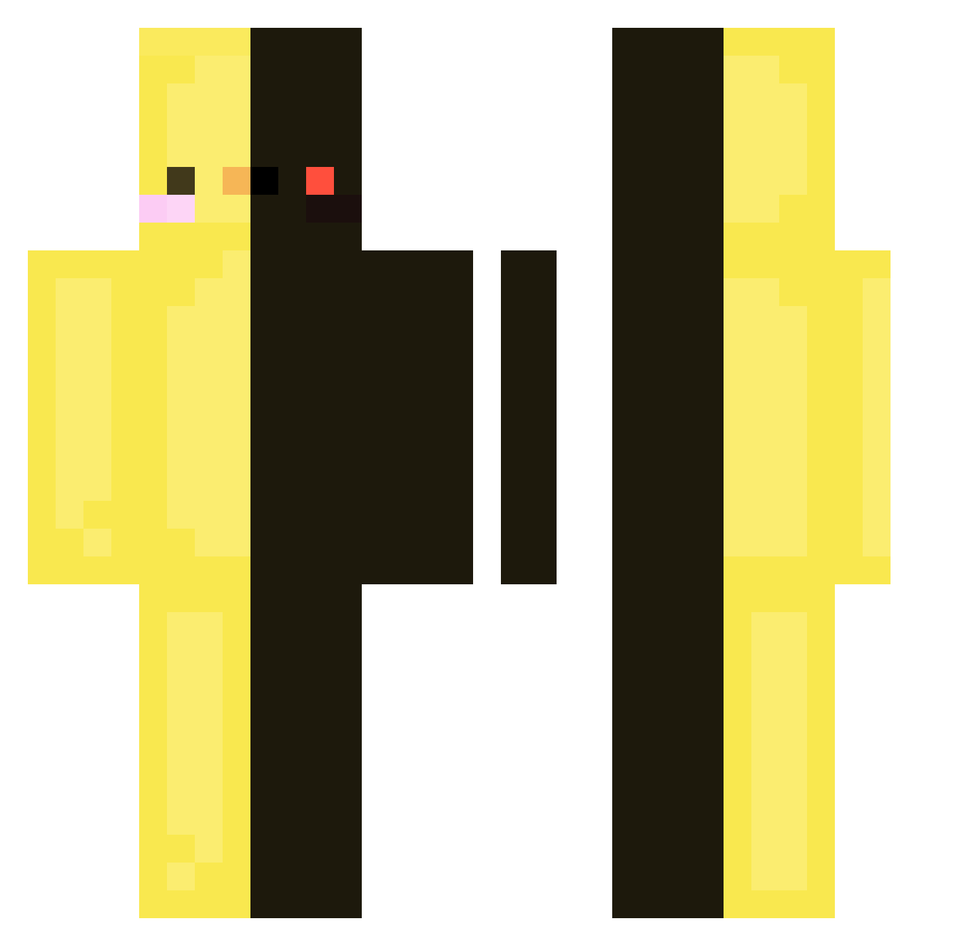 quollit Minecraft skin, front and back view