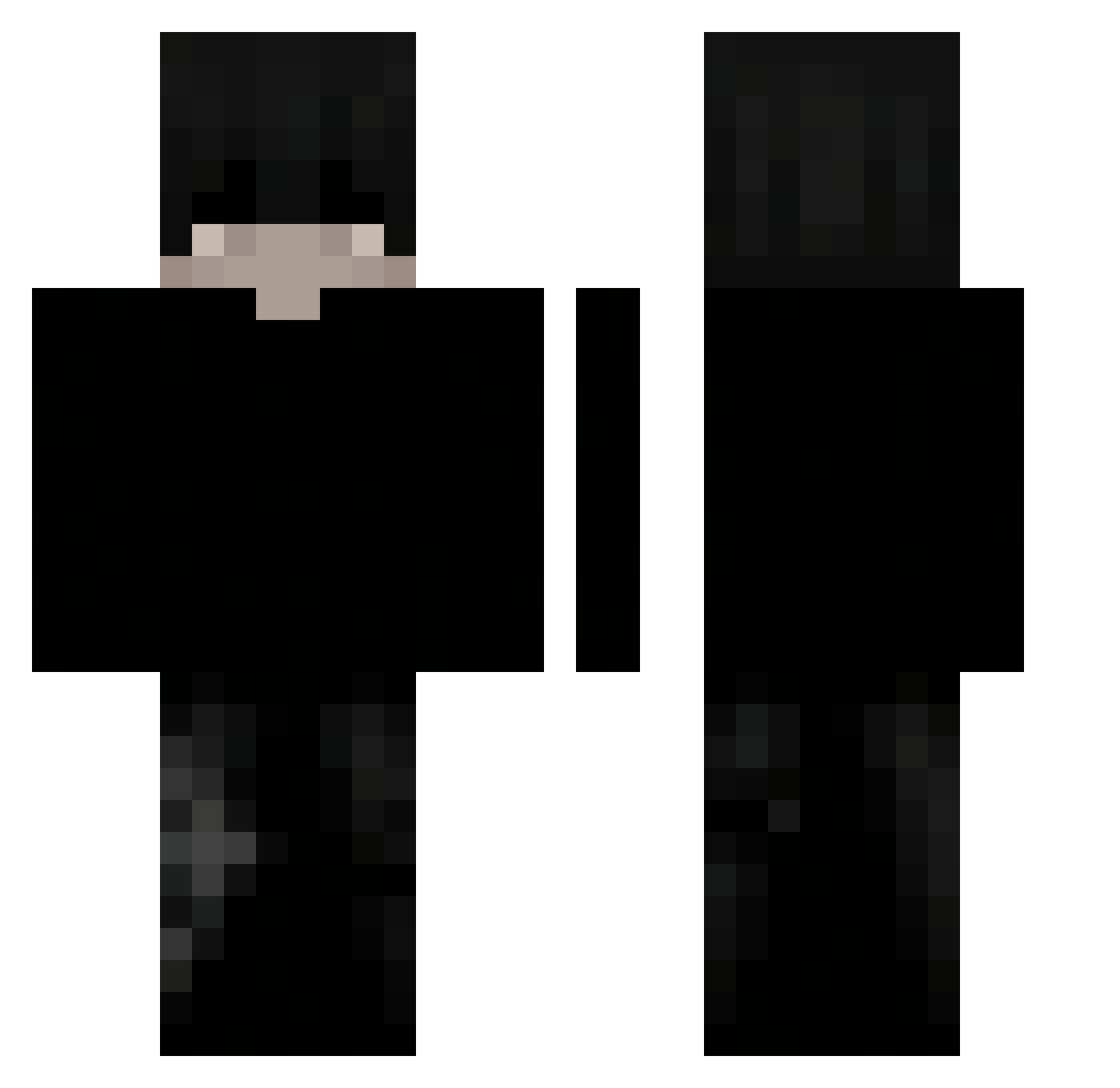 Sittx Minecraft skin, front and back view