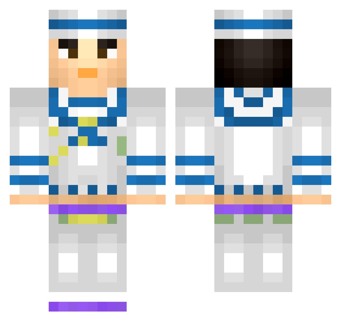 gidan Minecraft skin, front and back view