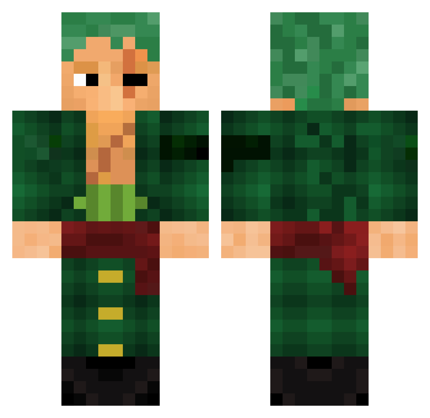 ImpactDial Minecraft skin, front and back view