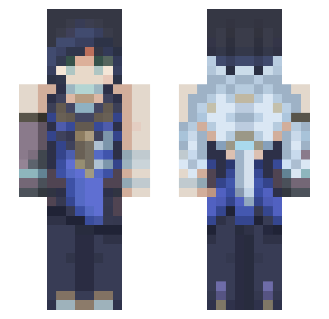 YelanFR Minecraft skin, front and back view