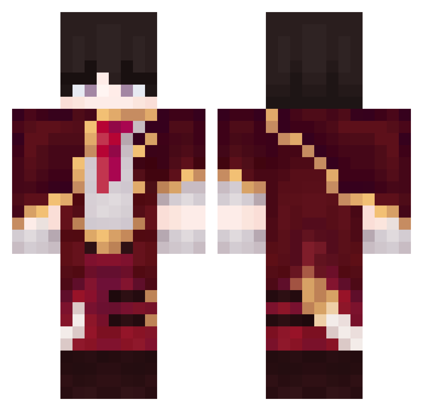 Nightday4 Minecraft skin, front and back view