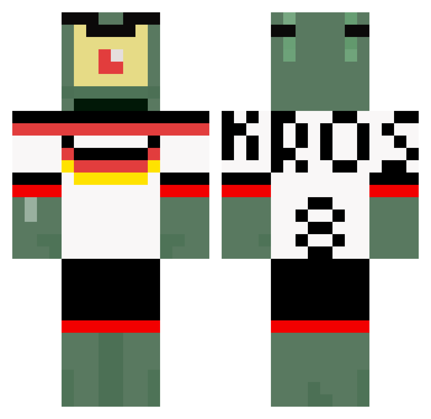 Plankton14 Minecraft skin, front and back view