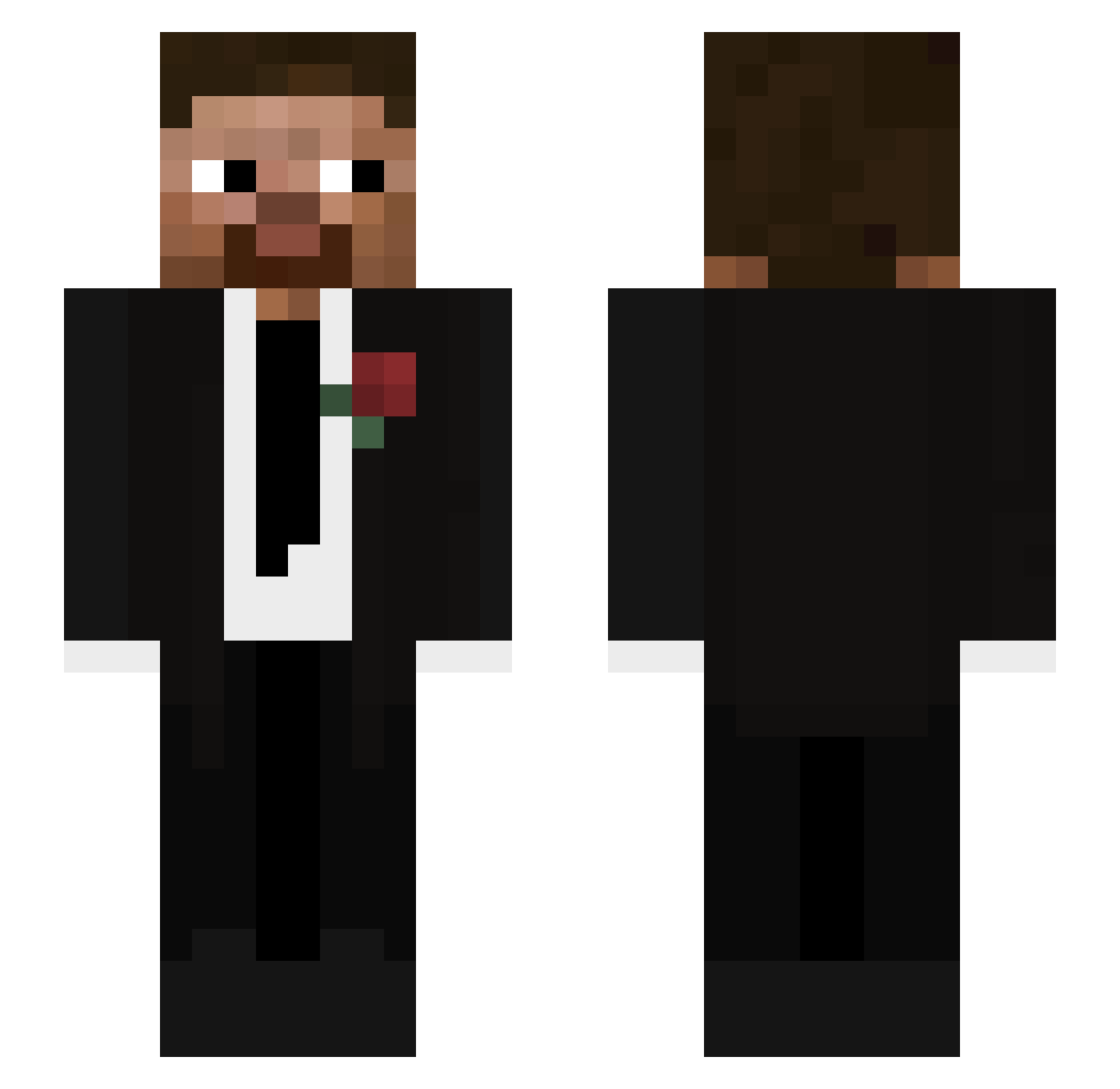 TheeFizzler Minecraft skin, front and back view