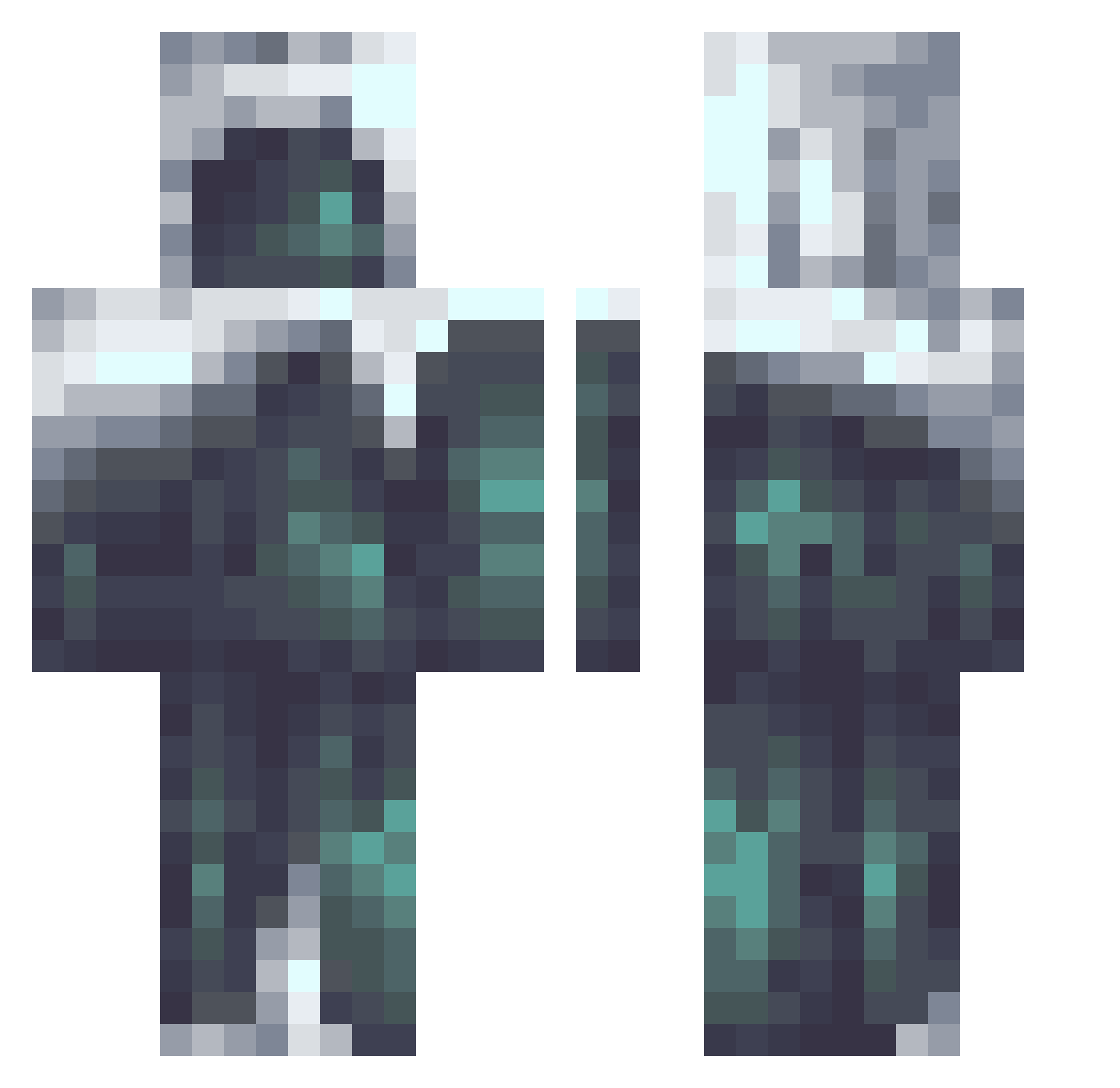 pranai Minecraft skin, front and back view