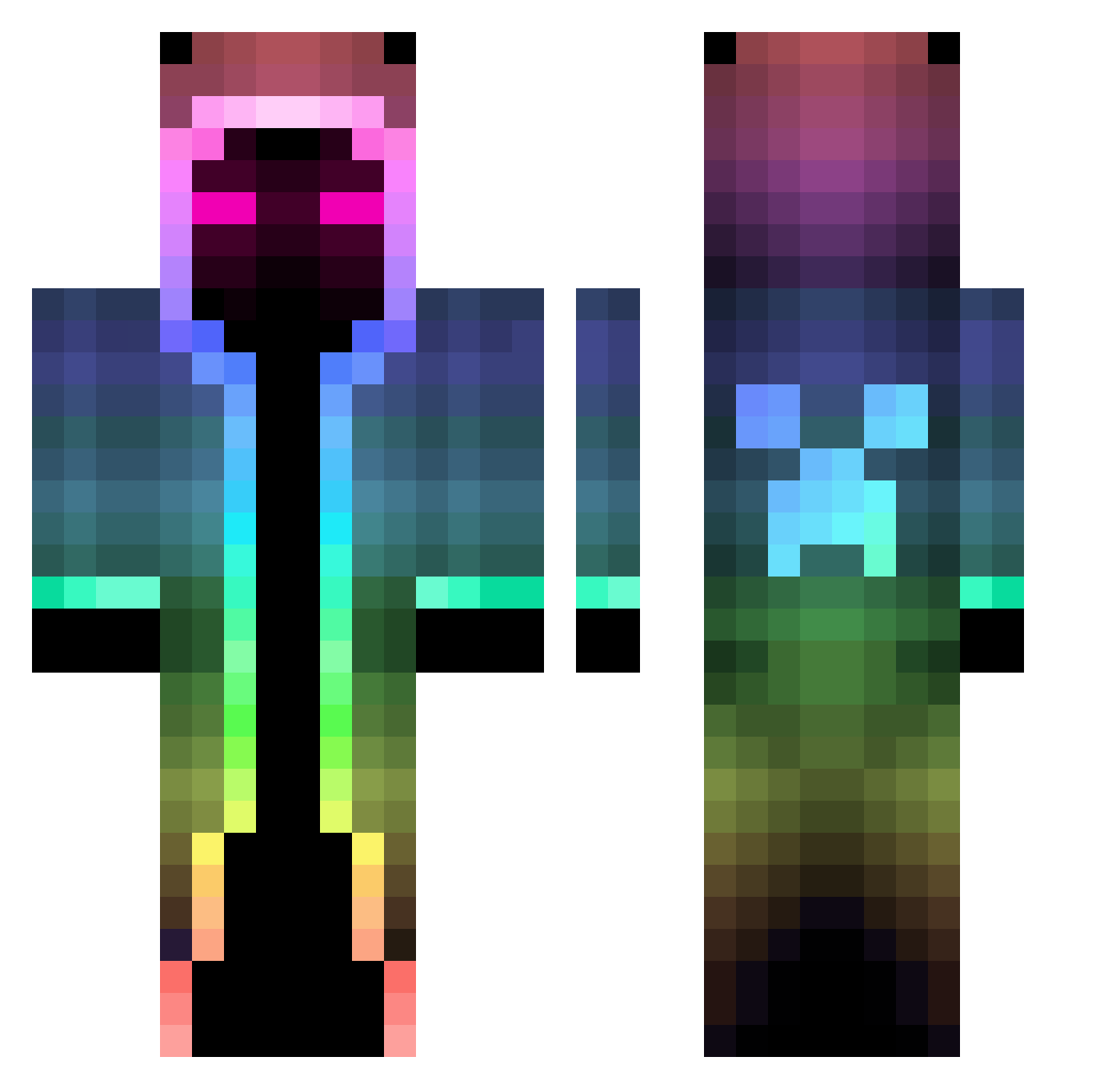 Dazisbored Minecraft skin, front and back view