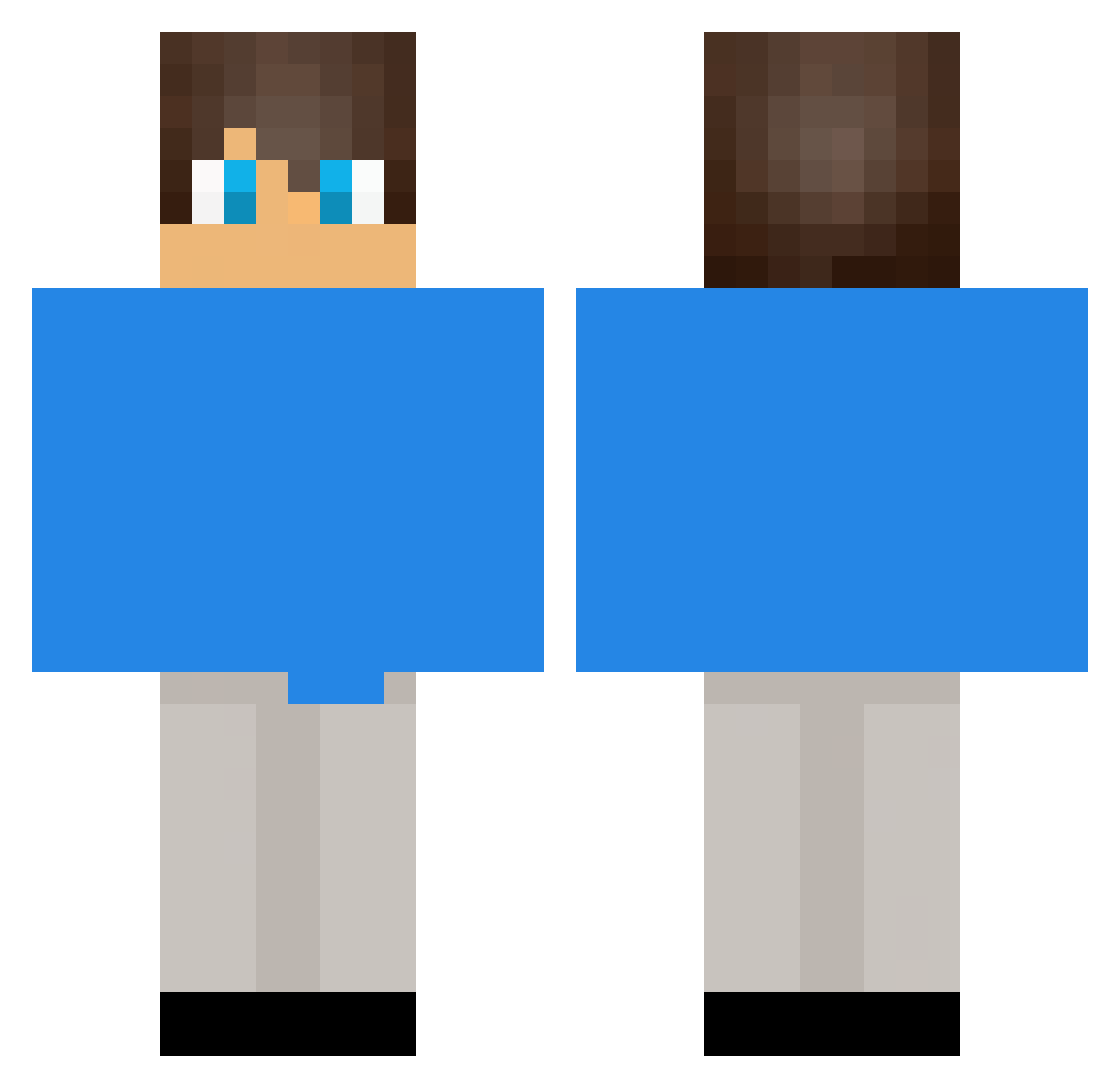 TGGamez00 Minecraft skin, front and back view