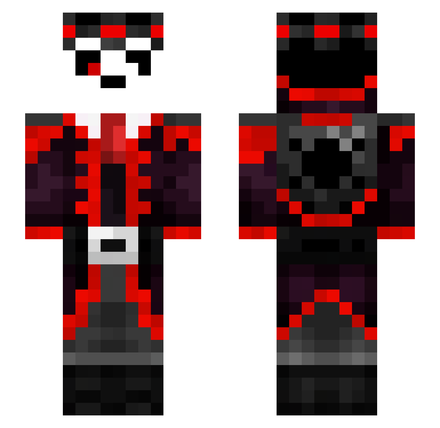 Skulllil Minecraft skin, front and back view