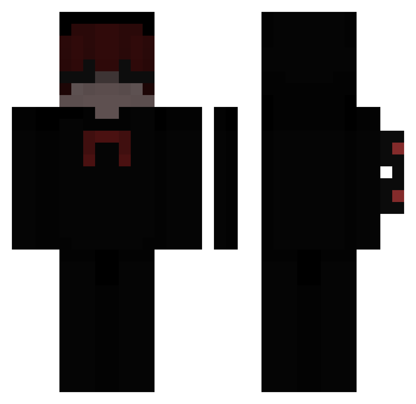 qwaked Minecraft skin, front and back view