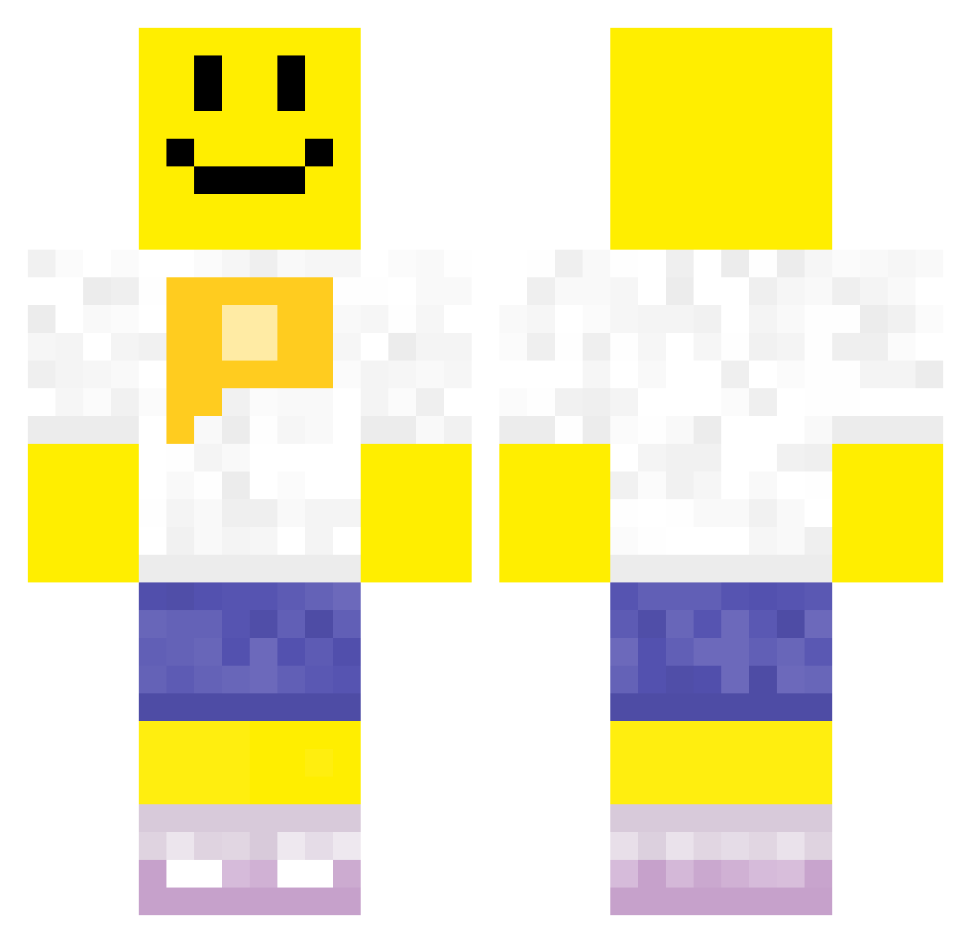 AntilafMX Minecraft skin, front and back view