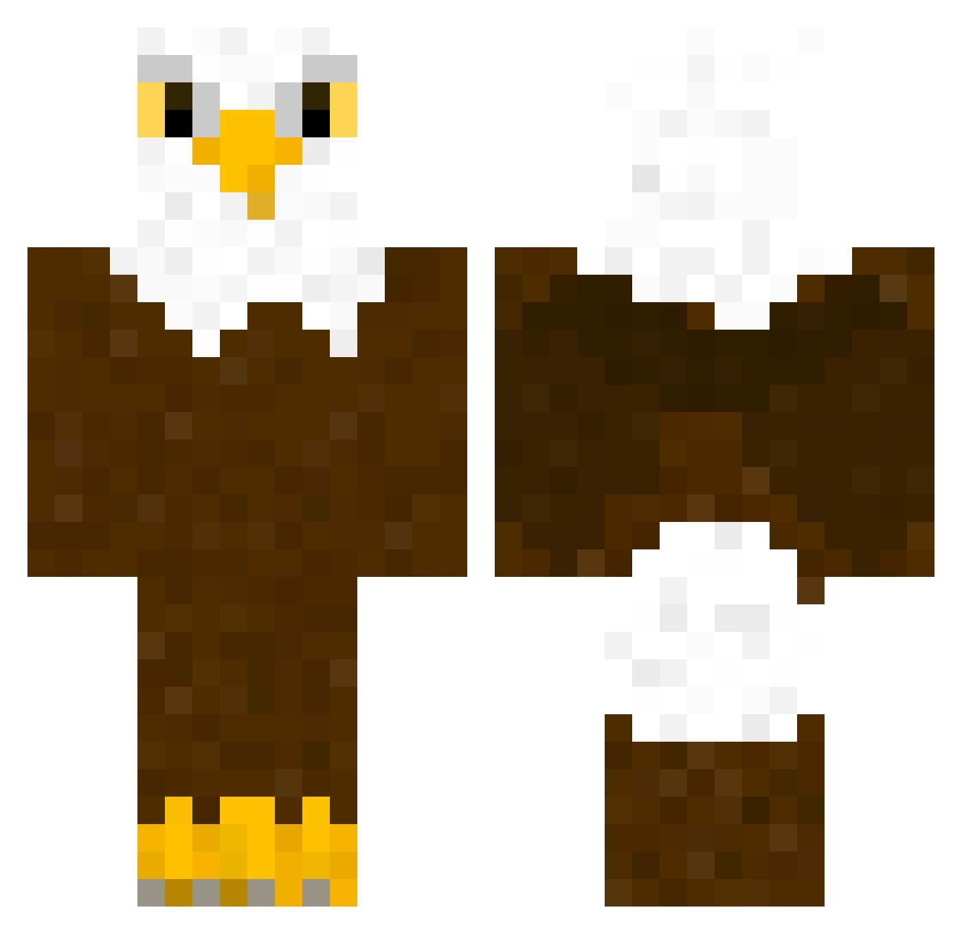iHewz Minecraft skin, front and back view