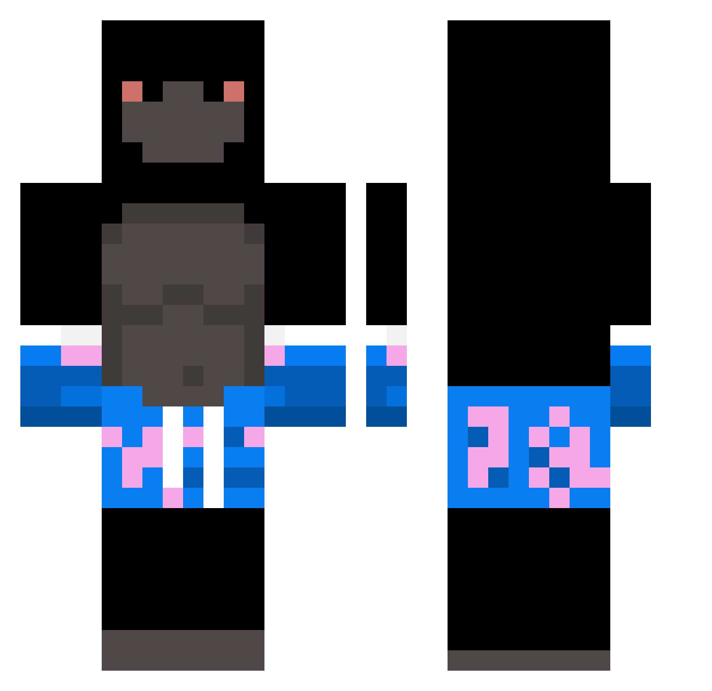 qnunp Minecraft skin, front and back view