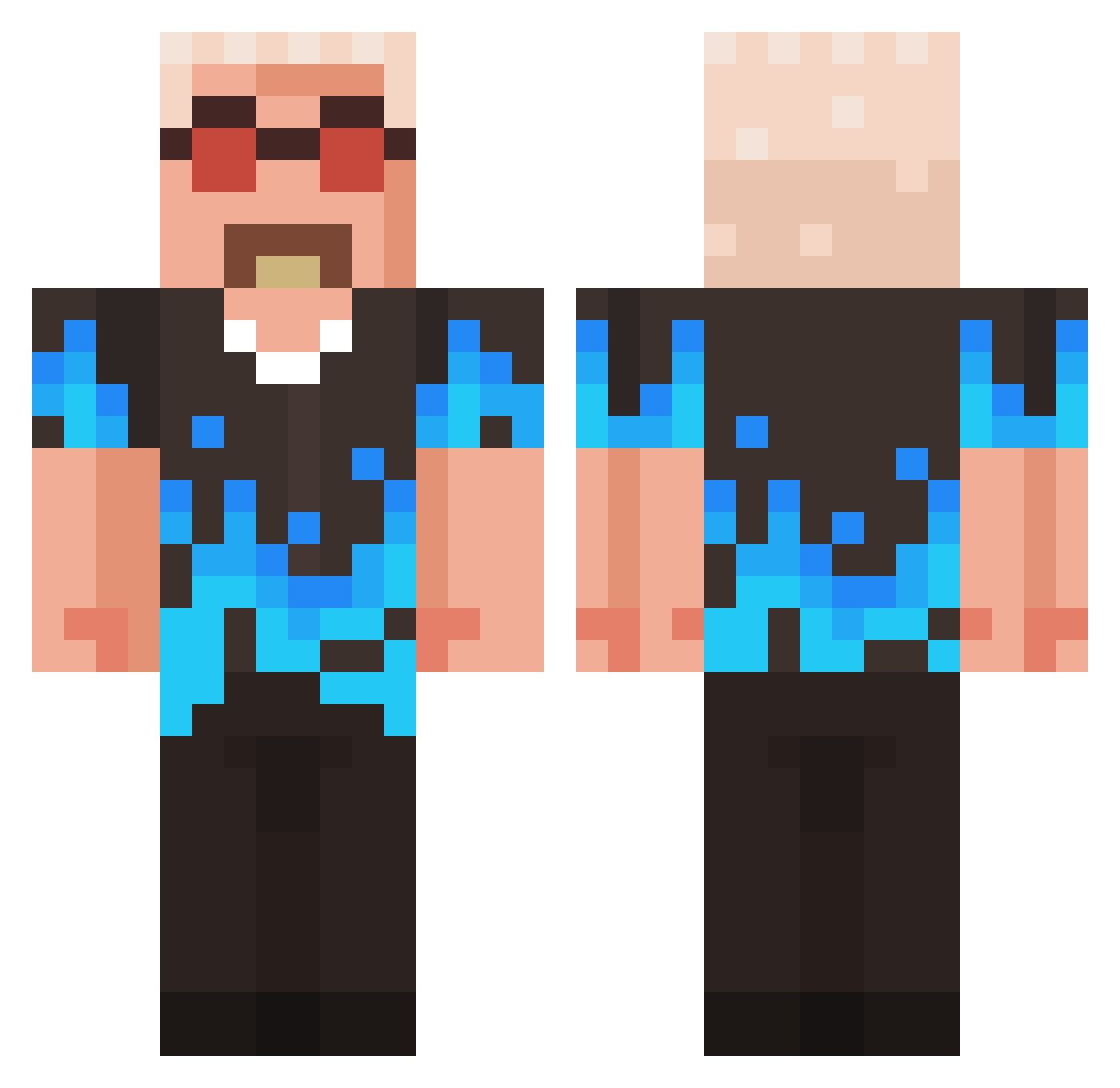 JowcaP Minecraft skin, front and back view