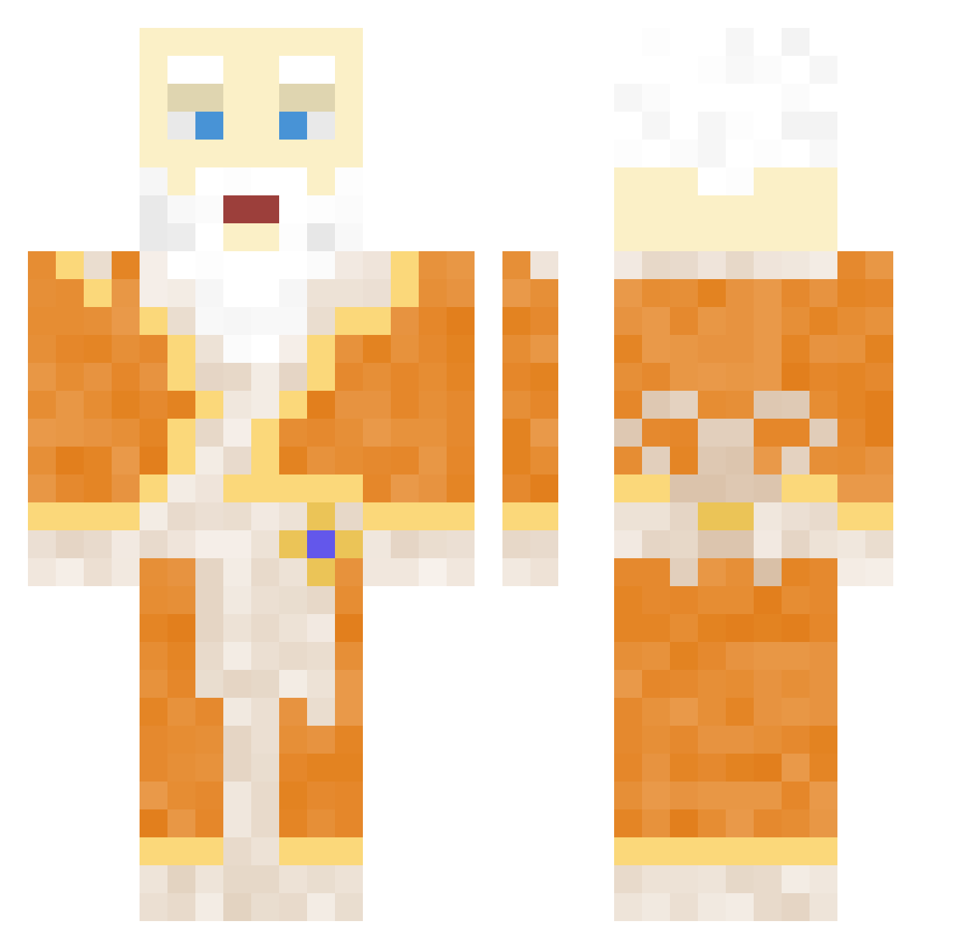outmetro Minecraft skin, front and back view