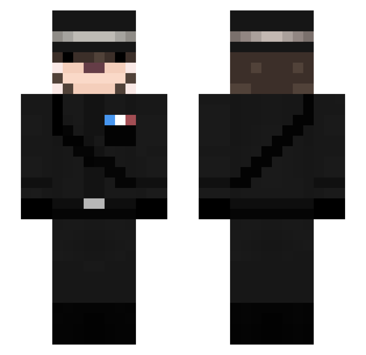 MRLoutres Minecraft skin, front and back view