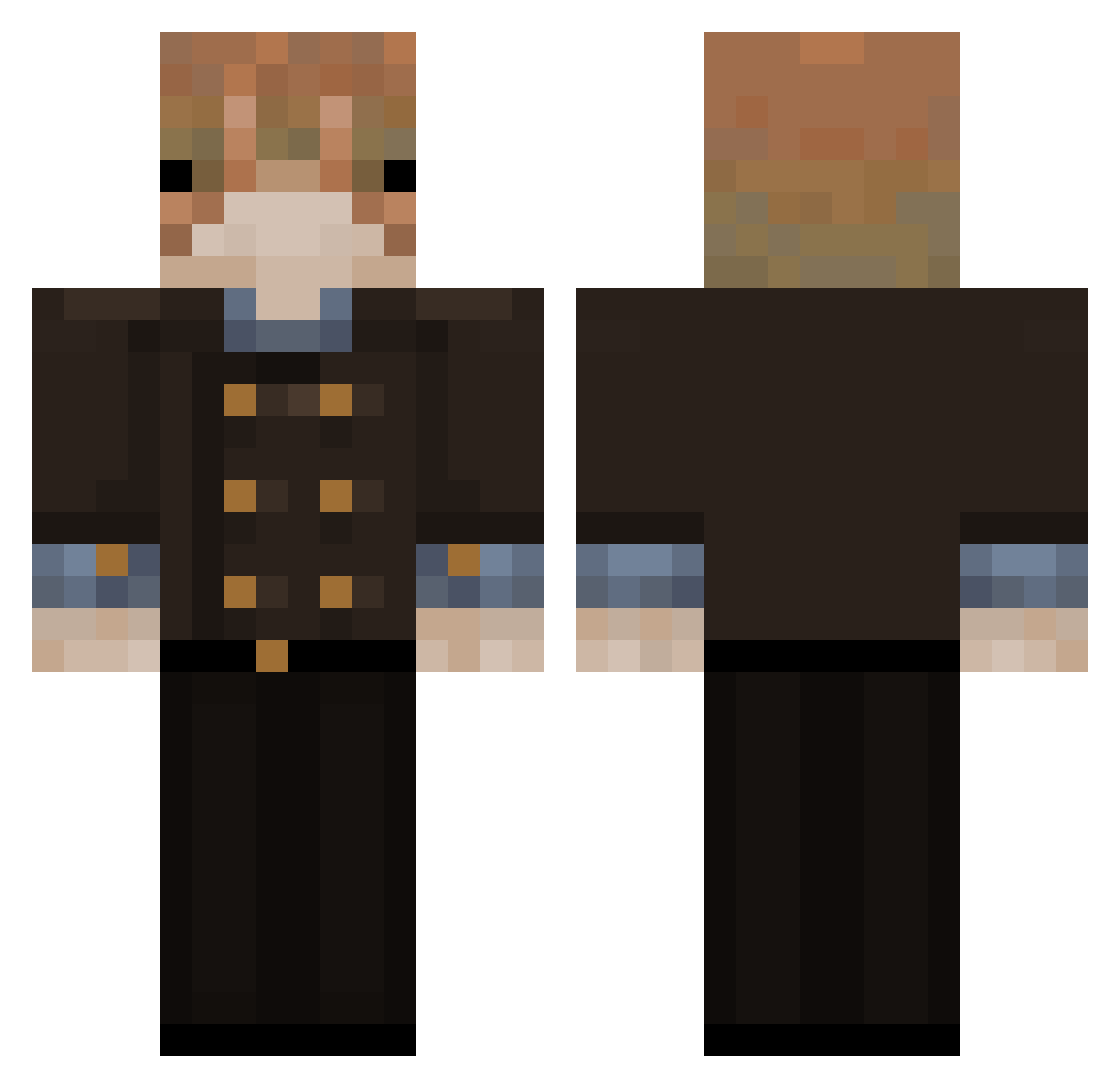 Schermungern Minecraft skin, front and back view