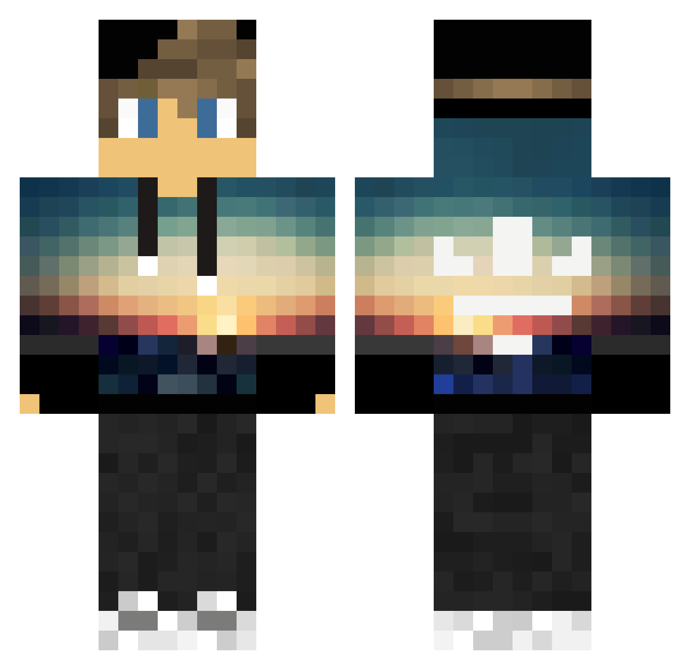 MISHAk2008 Minecraft skin, front and back view