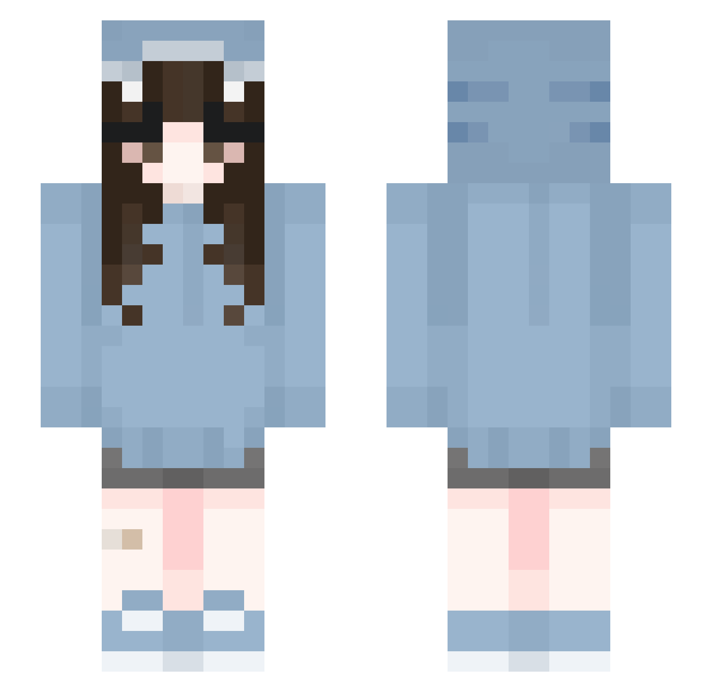 samantha2804 Minecraft skin, front and back view