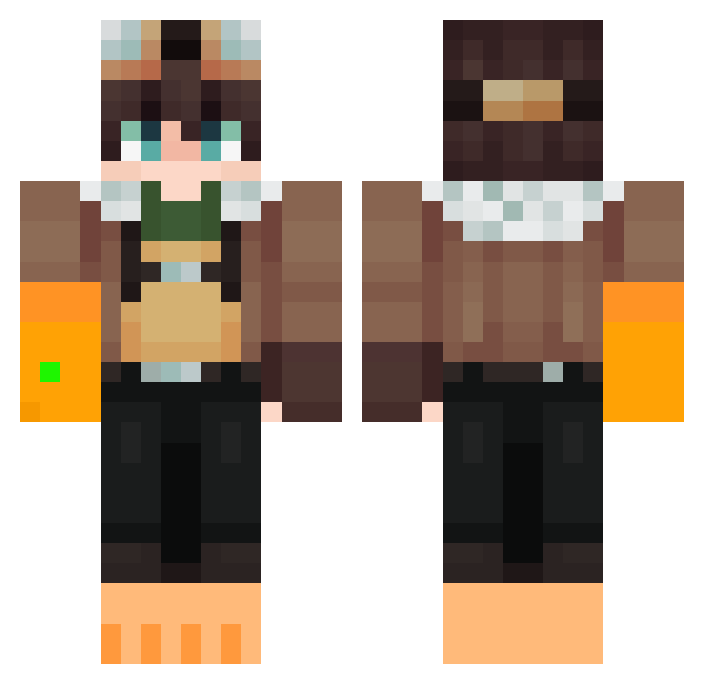 Drip_MCyt Minecraft skin, front and back view