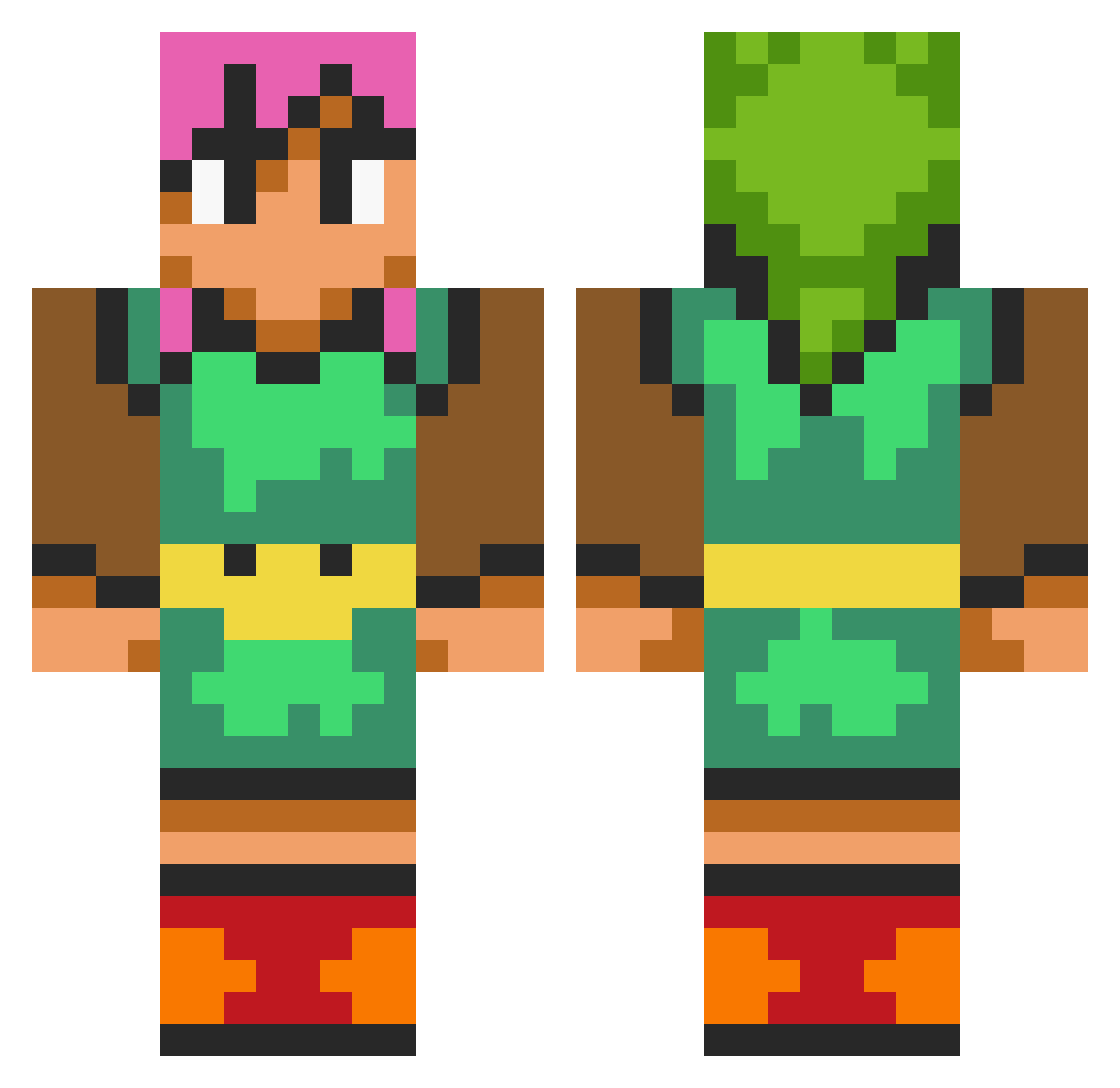 K0JIN Minecraft skin, front and back view