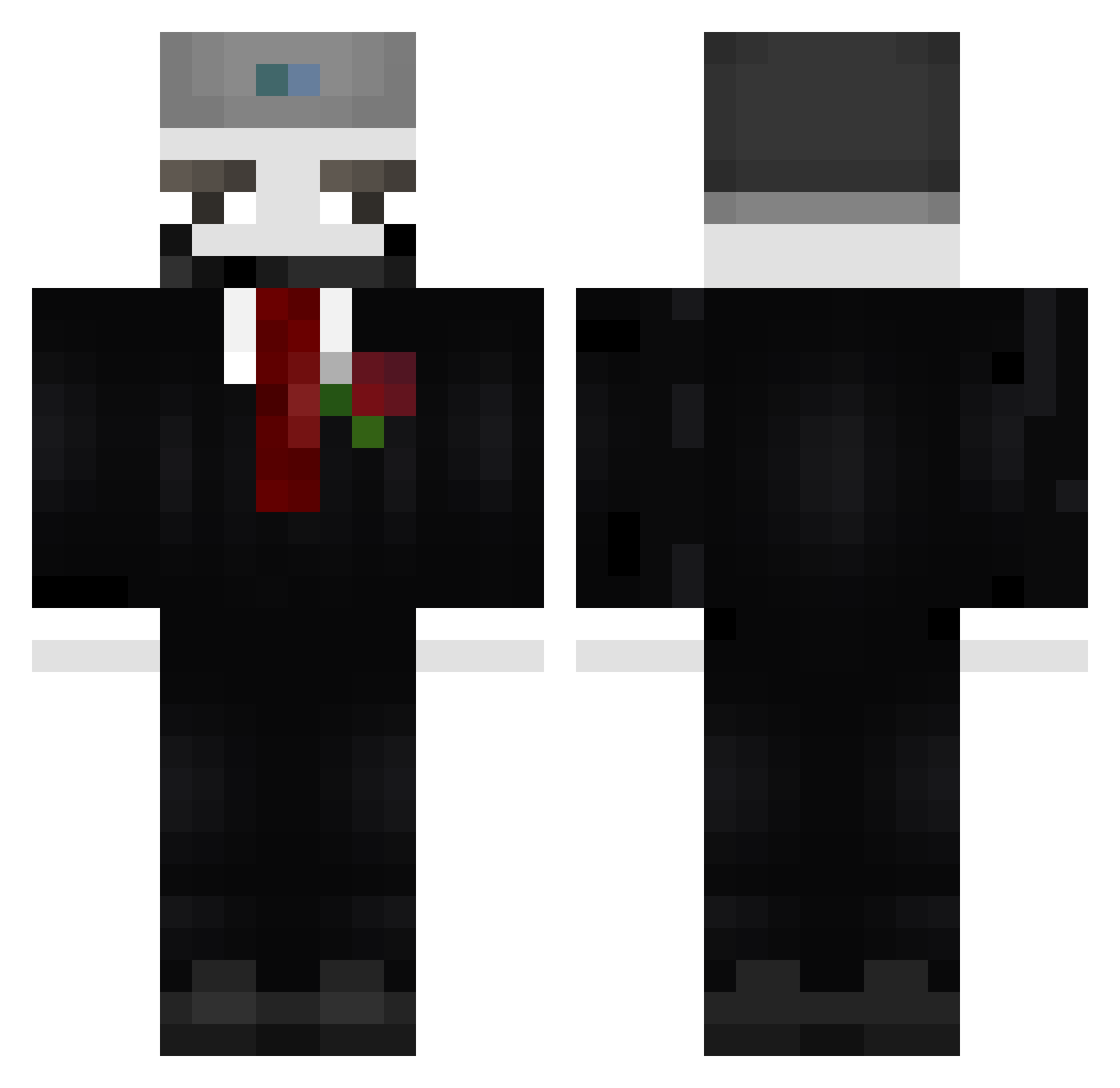 NanoV3rse Minecraft skin, front and back view