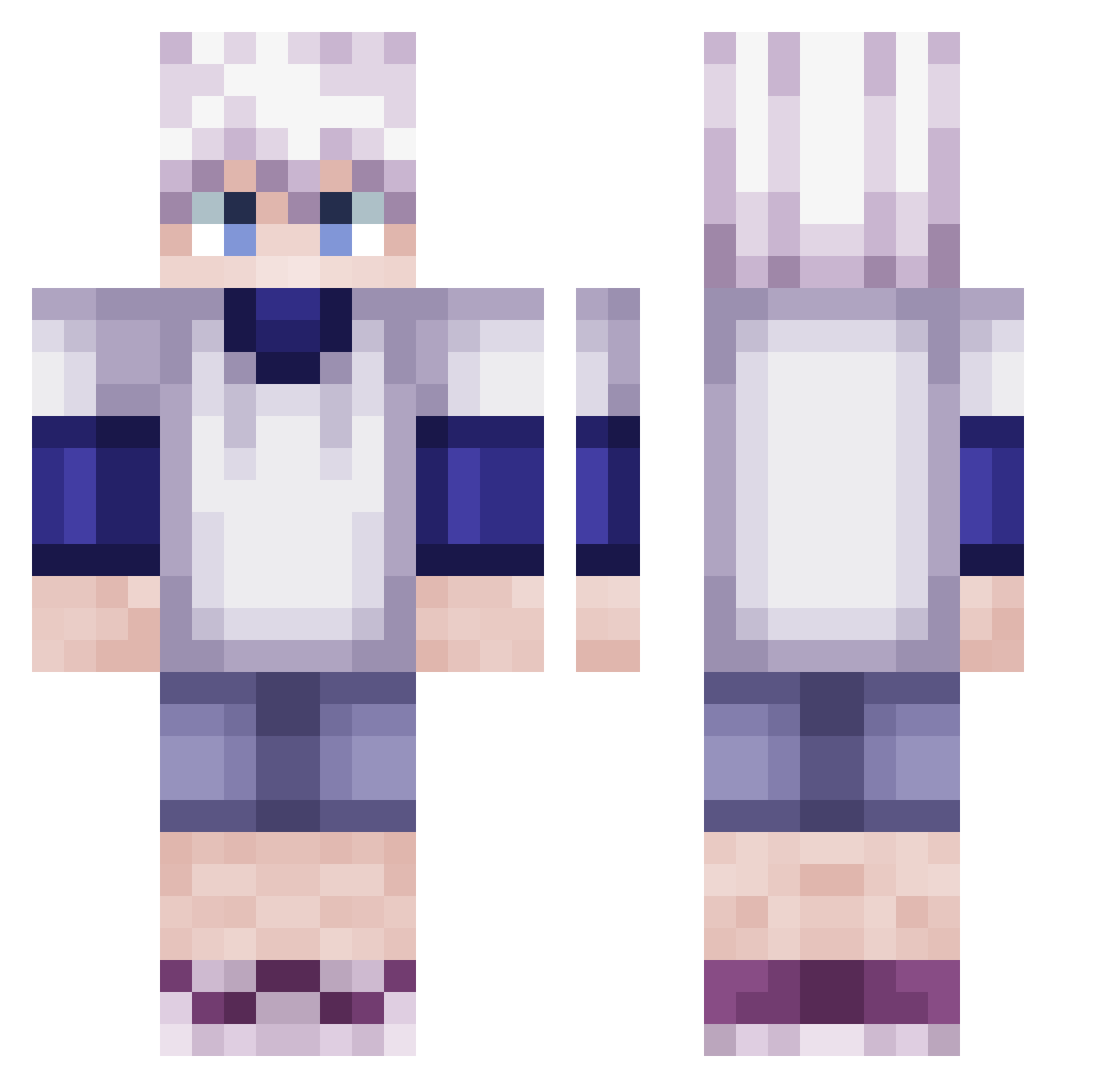 DrivenTowards Minecraft skin, front and back view