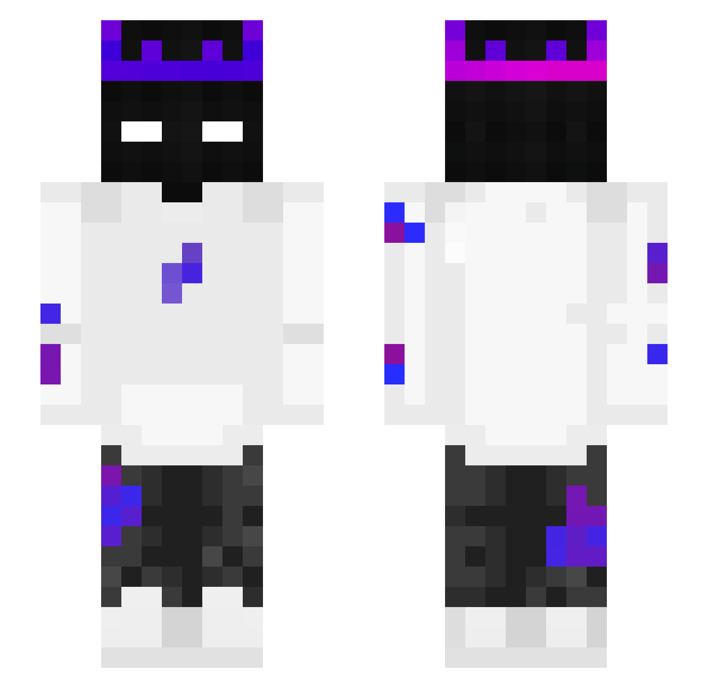 069s Minecraft skin, front and back view