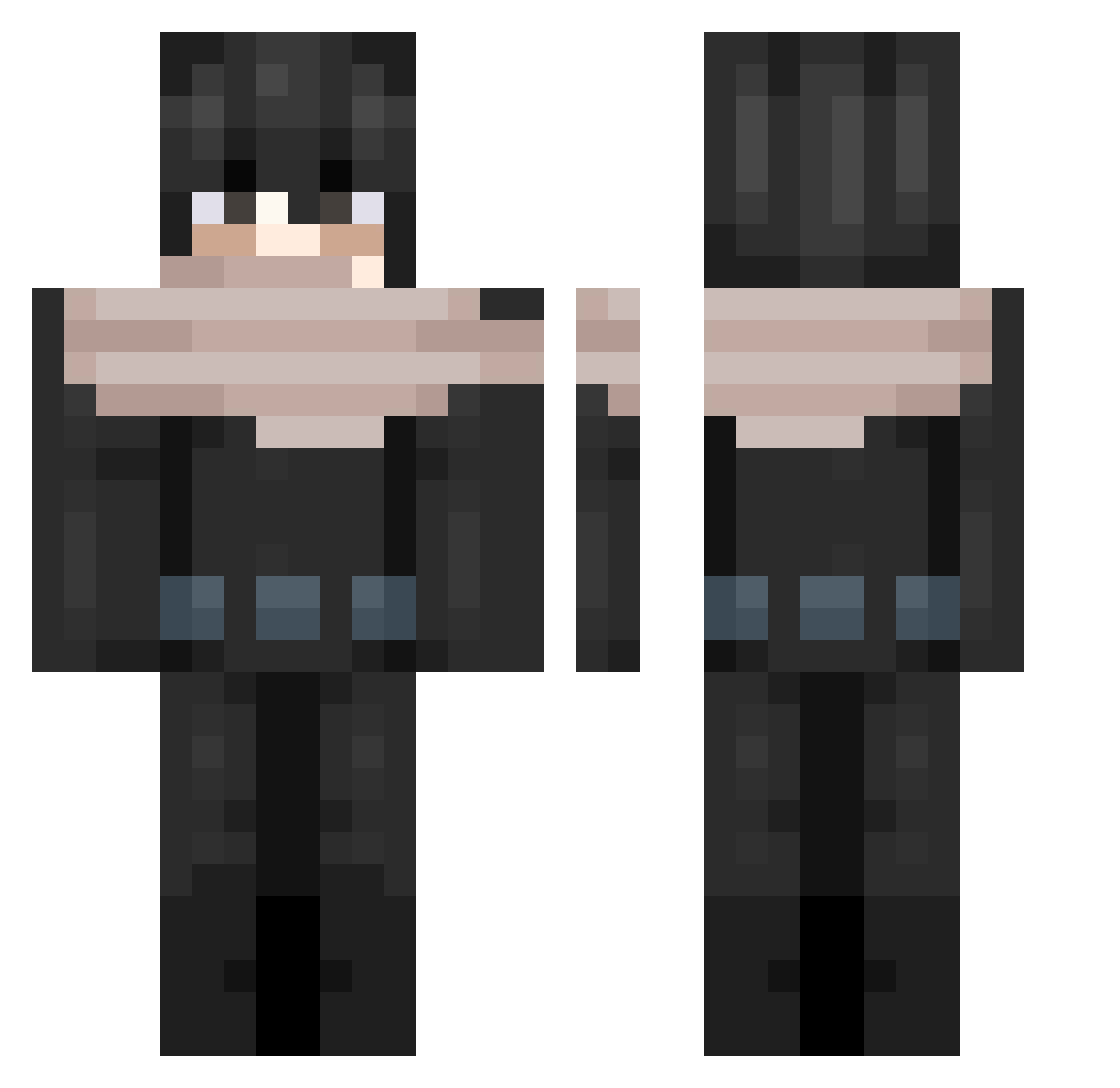 itsmeusee Minecraft skin, front and back view