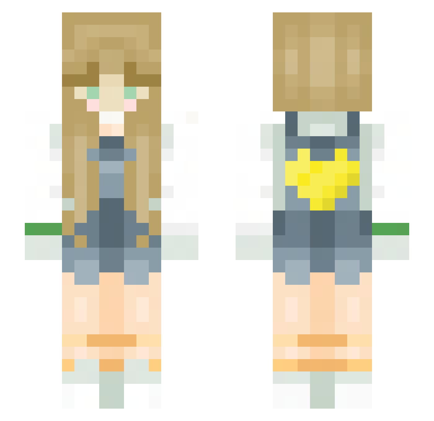 Zeyaur Minecraft skin, front and back view
