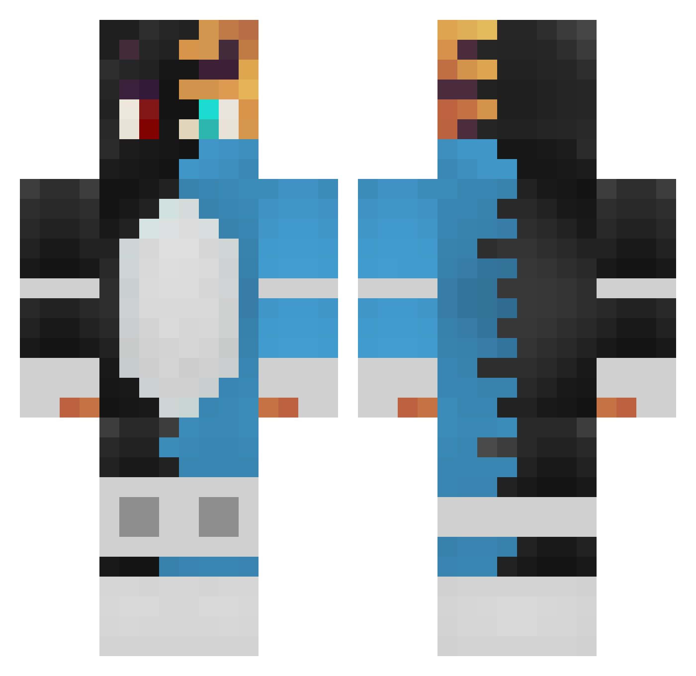 GommeTF Minecraft skin, front and back view