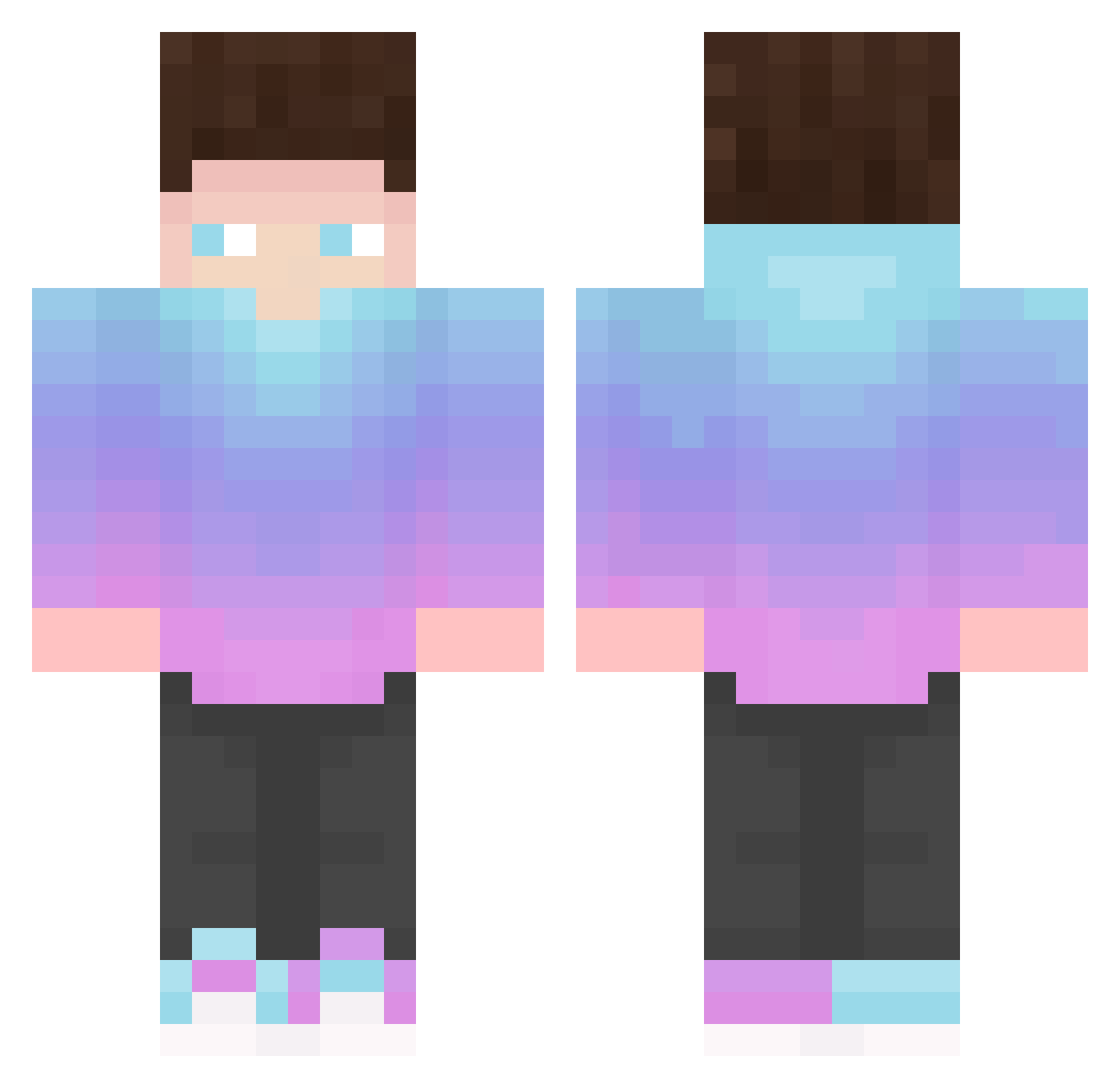 JaroQ Minecraft skin, front and back view