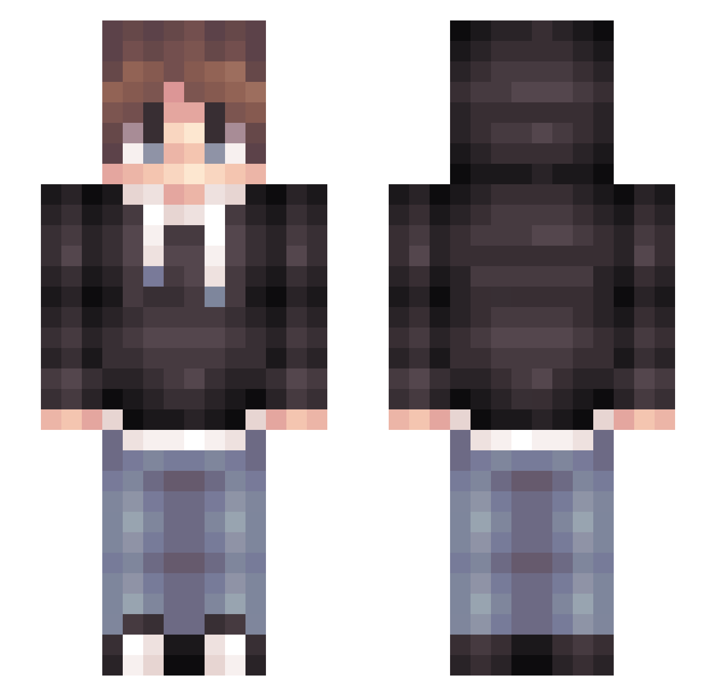 Rogue6751 Minecraft skin, front and back view