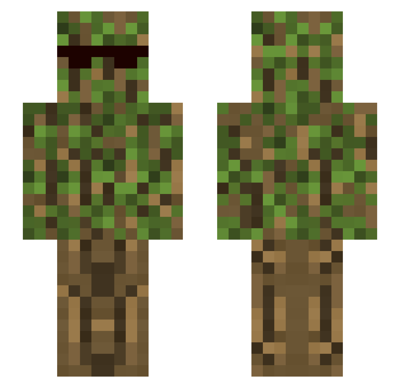 SnowyChikou Minecraft skin, front and back view