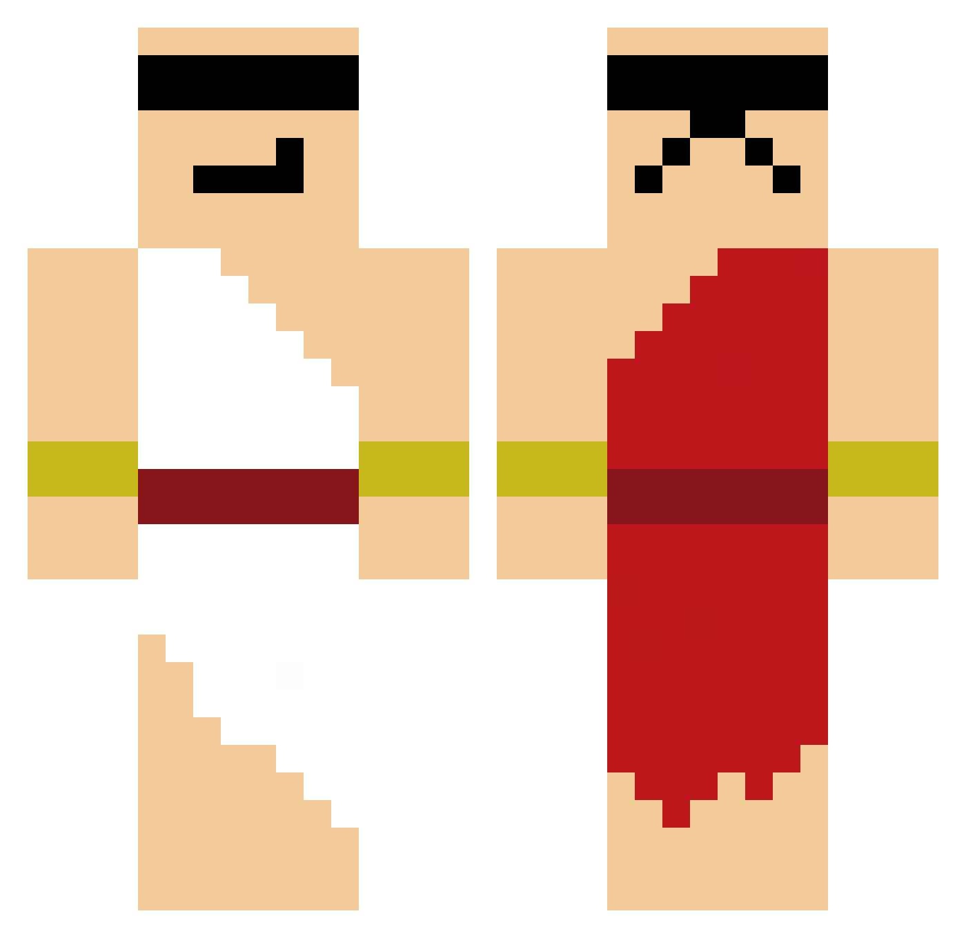 Samurai255 Minecraft skin, front and back view