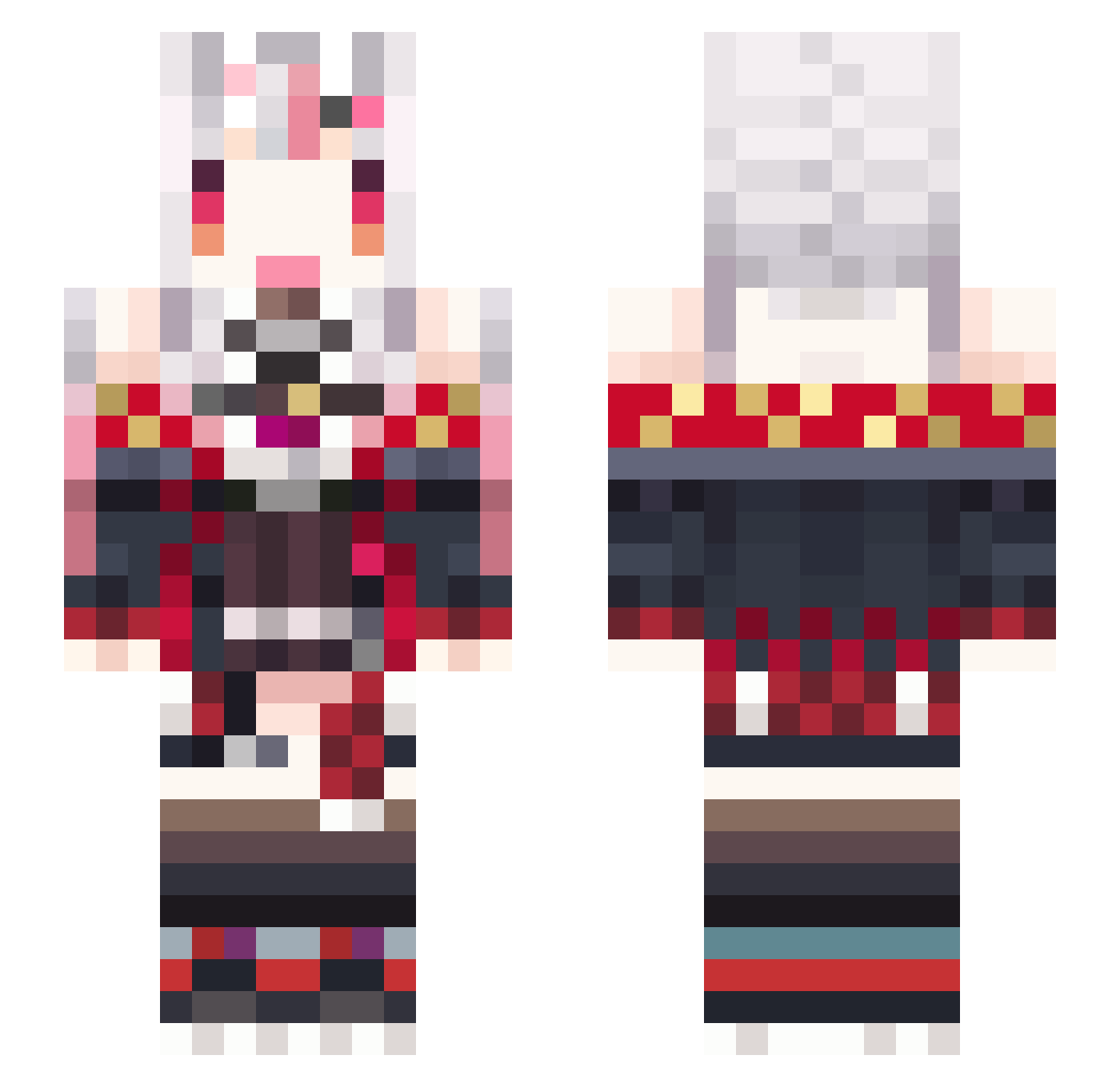 Nakirium Minecraft skin, front and back view