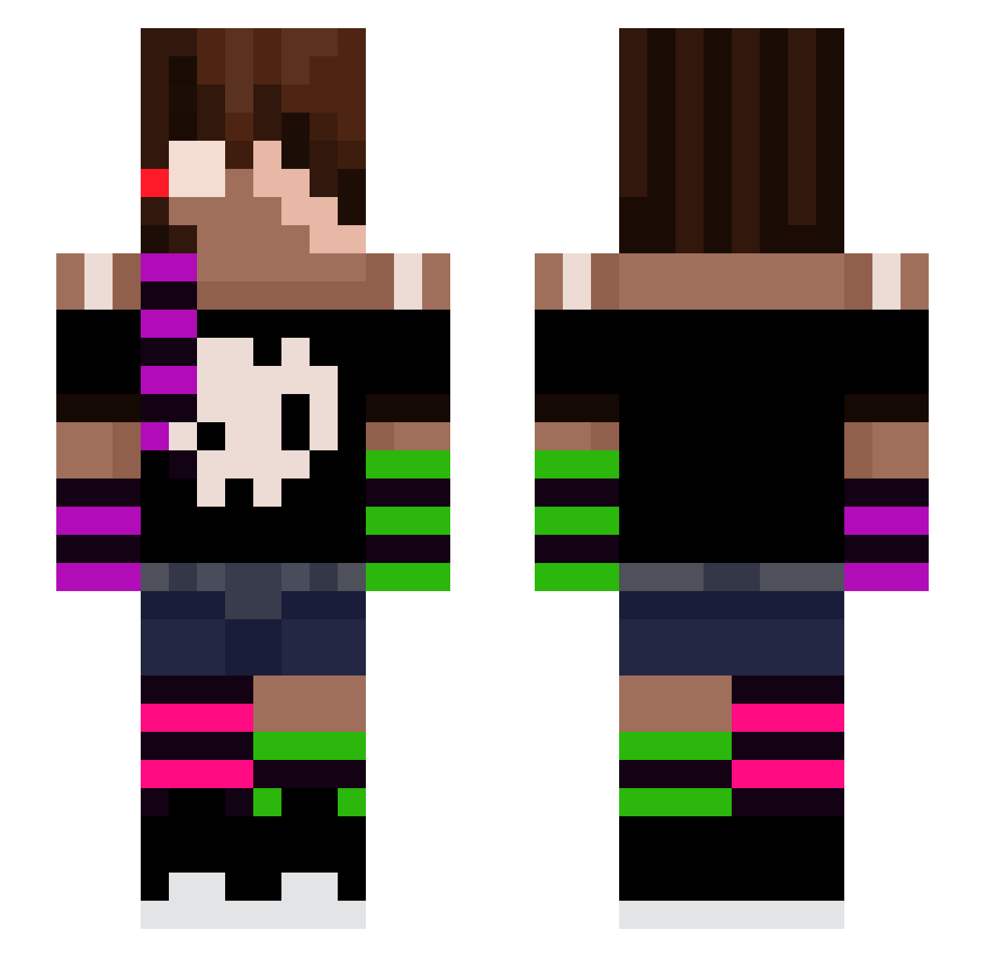CHOCOCOCOOOO Minecraft skin, front and back view