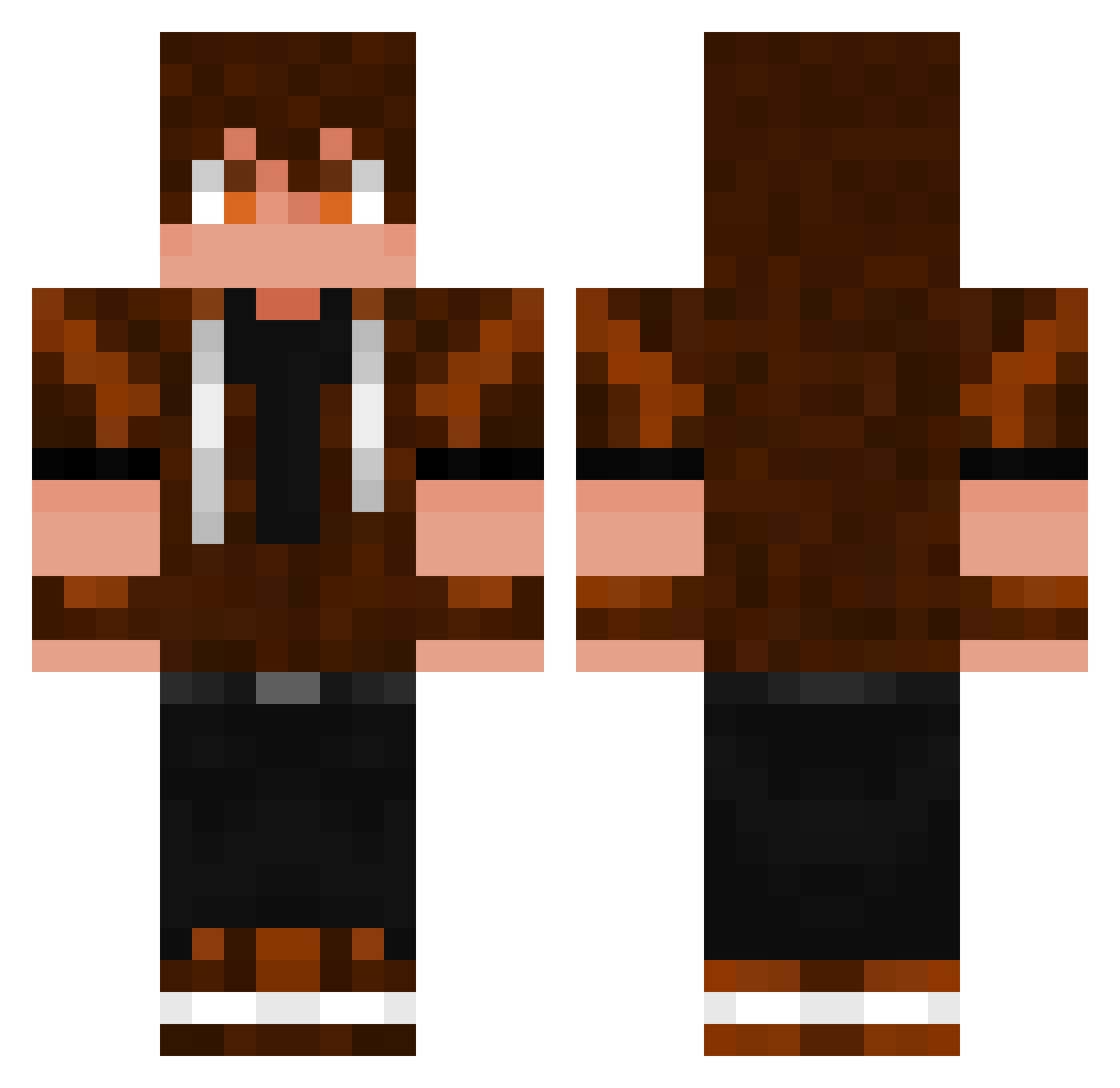 Velthro Minecraft skin, front and back view