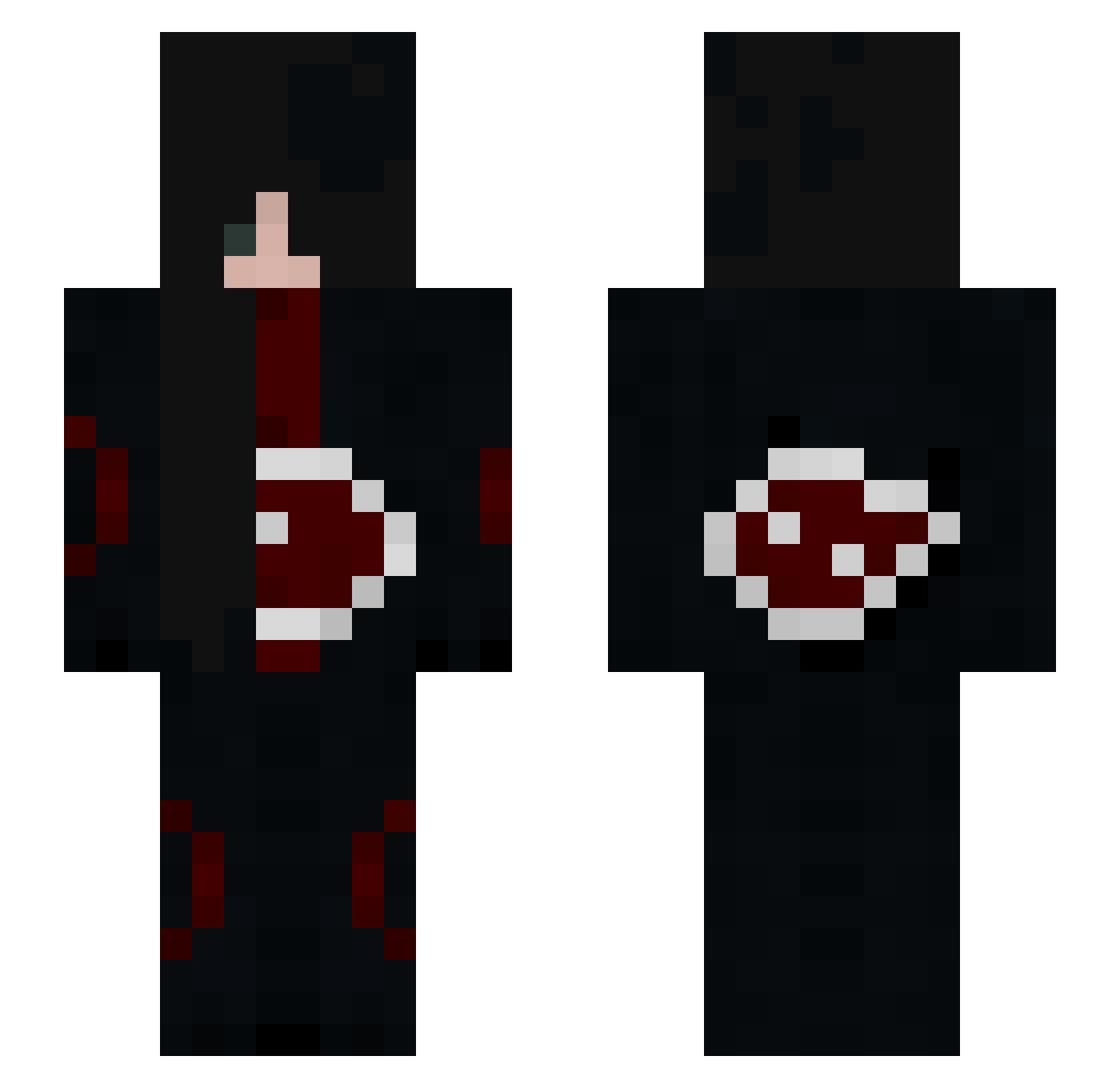6blocker Minecraft skin, front and back view